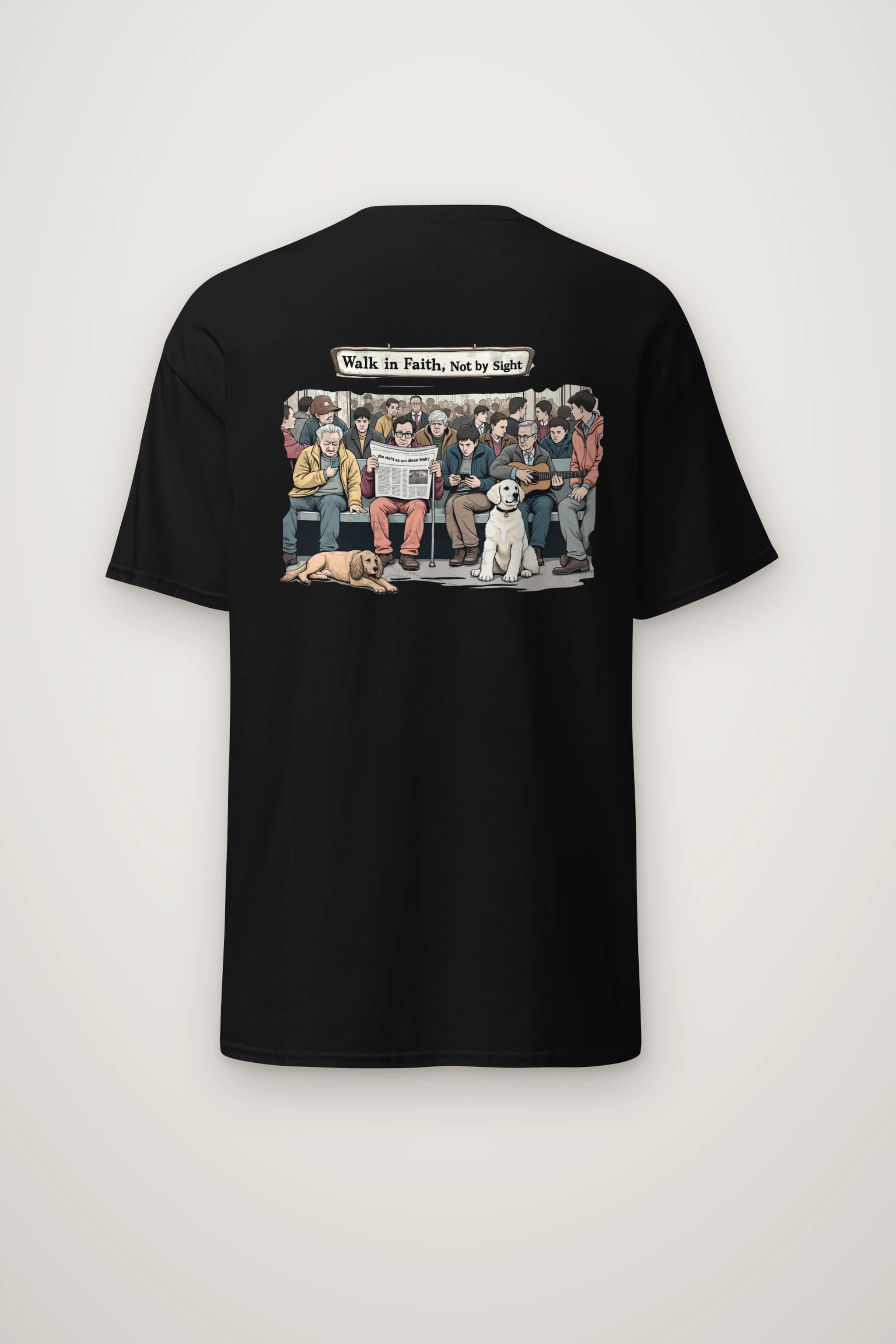 "Commute In Contrast" Heavyweight Unisex Crewneck T-shirt