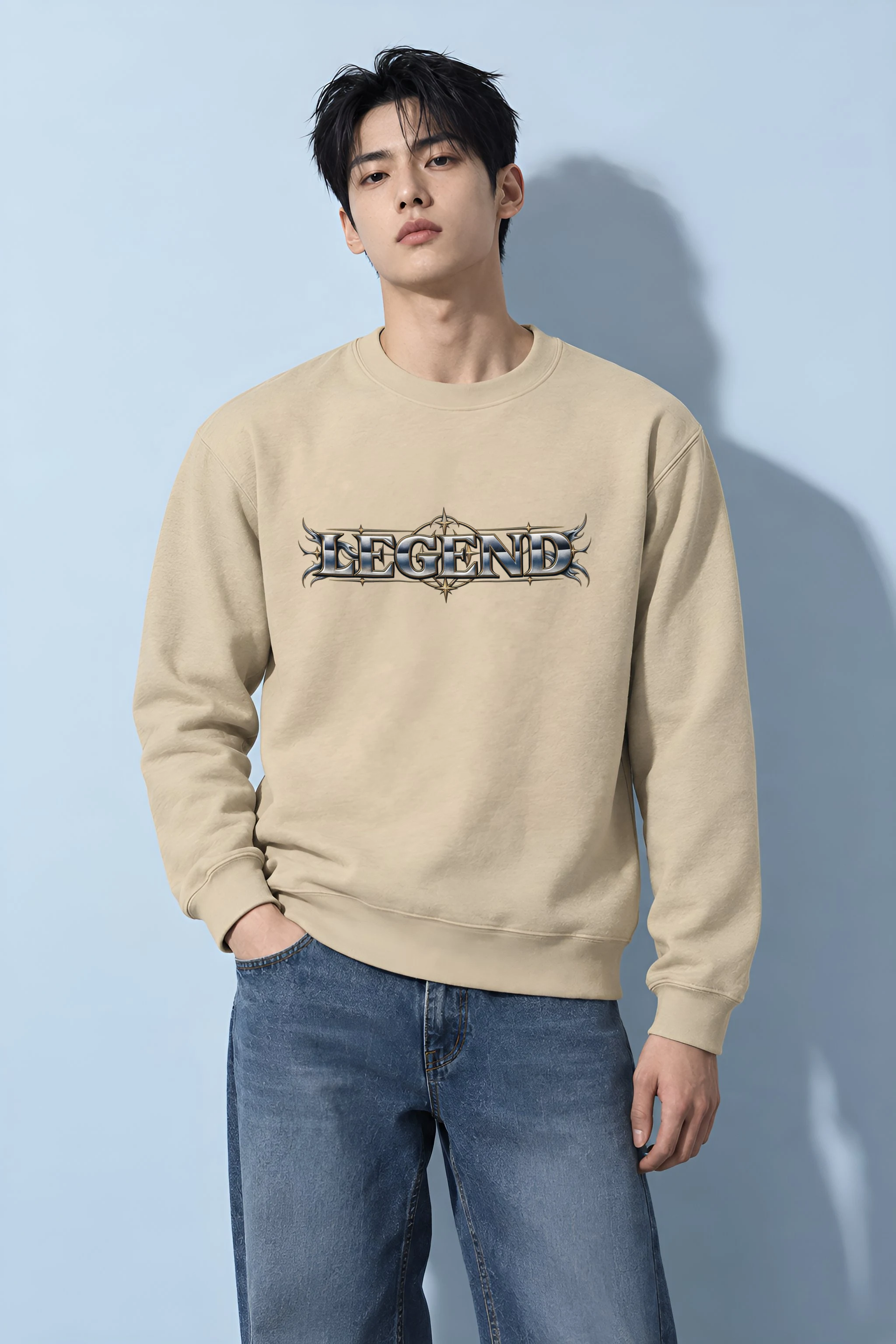"Compass Star Filigree" Heavy Blend Unisex Crewneck Sweatshirt