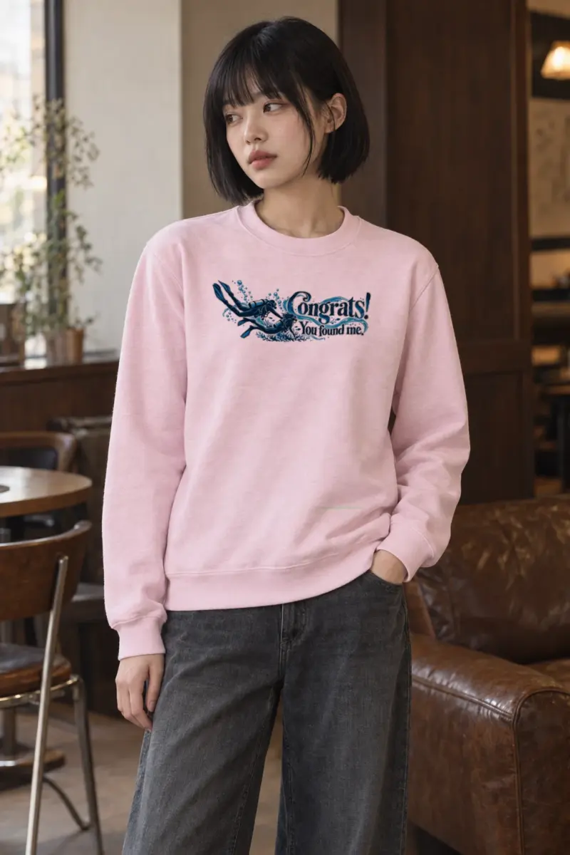 "Congrats! You Found Me." Heavy Blend Unisex Crewneck Sweatshirt