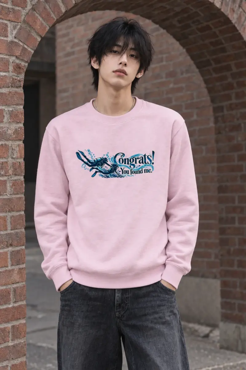 "Congrats! You Found Me." Heavy Blend Unisex Crewneck Sweatshirt