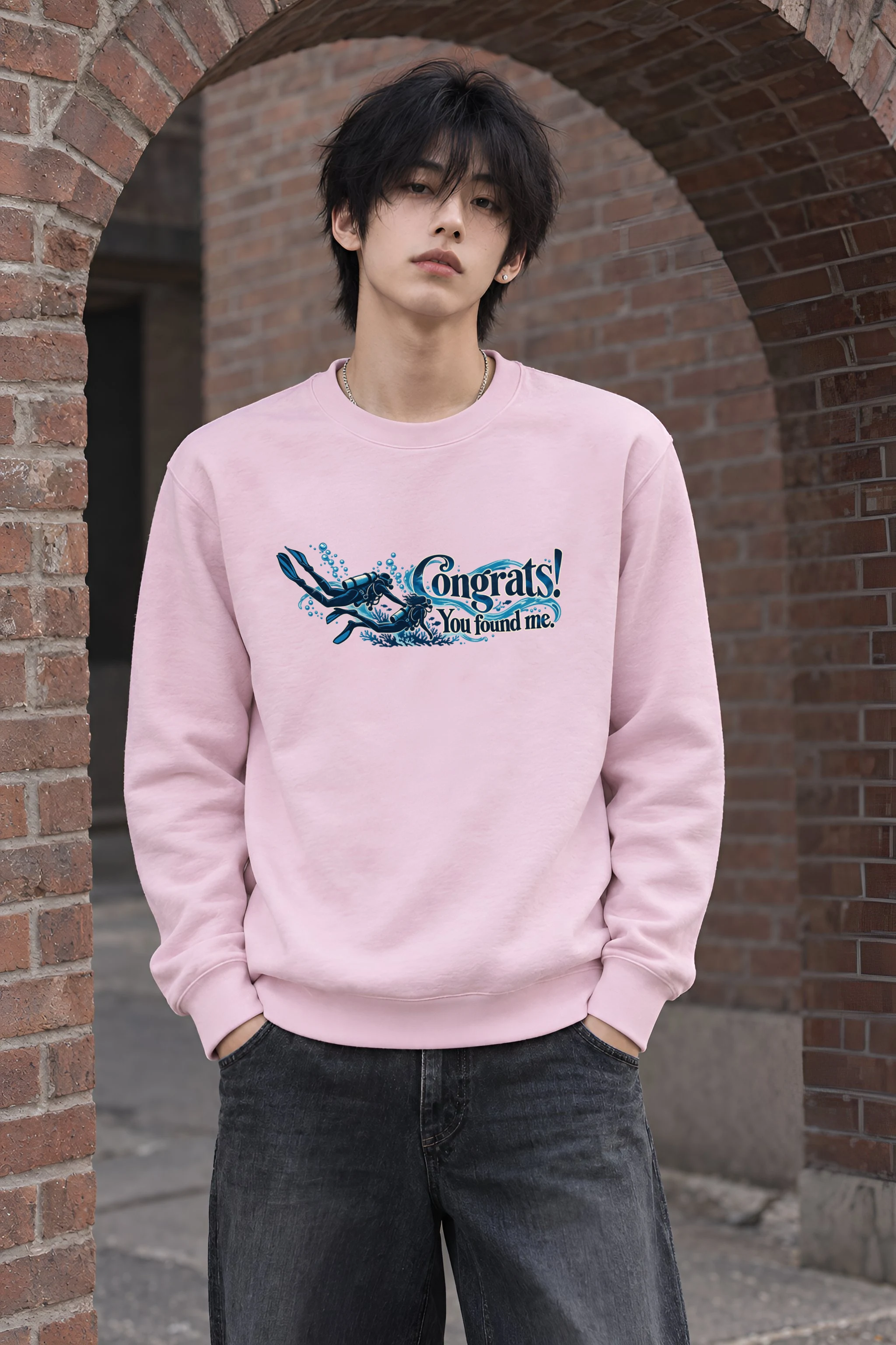 "Congrats! You Found Me." Heavy Blend Unisex Crewneck Sweatshirt
