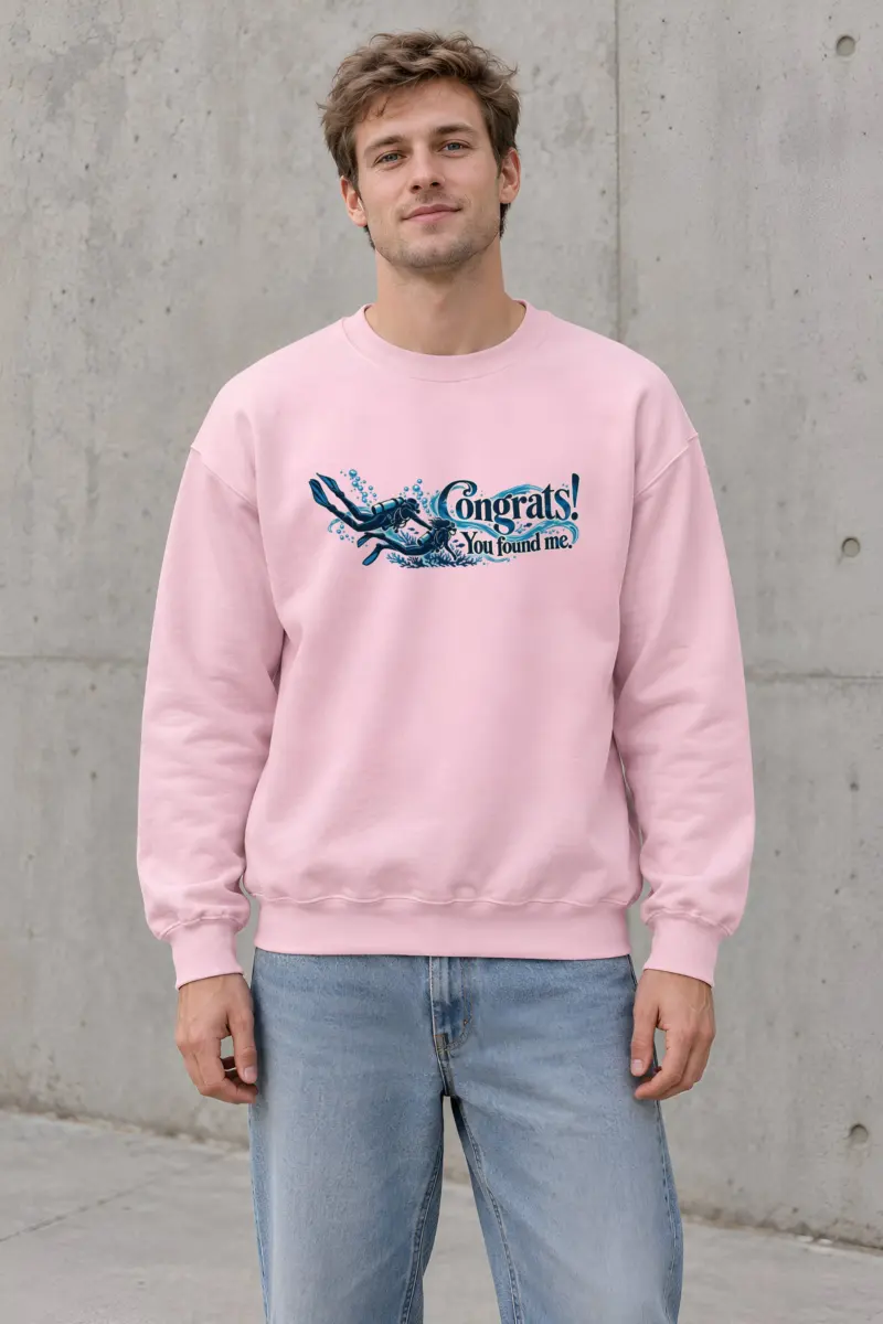 "Congrats! You Found Me." Heavy Blend Unisex Crewneck Sweatshirt
