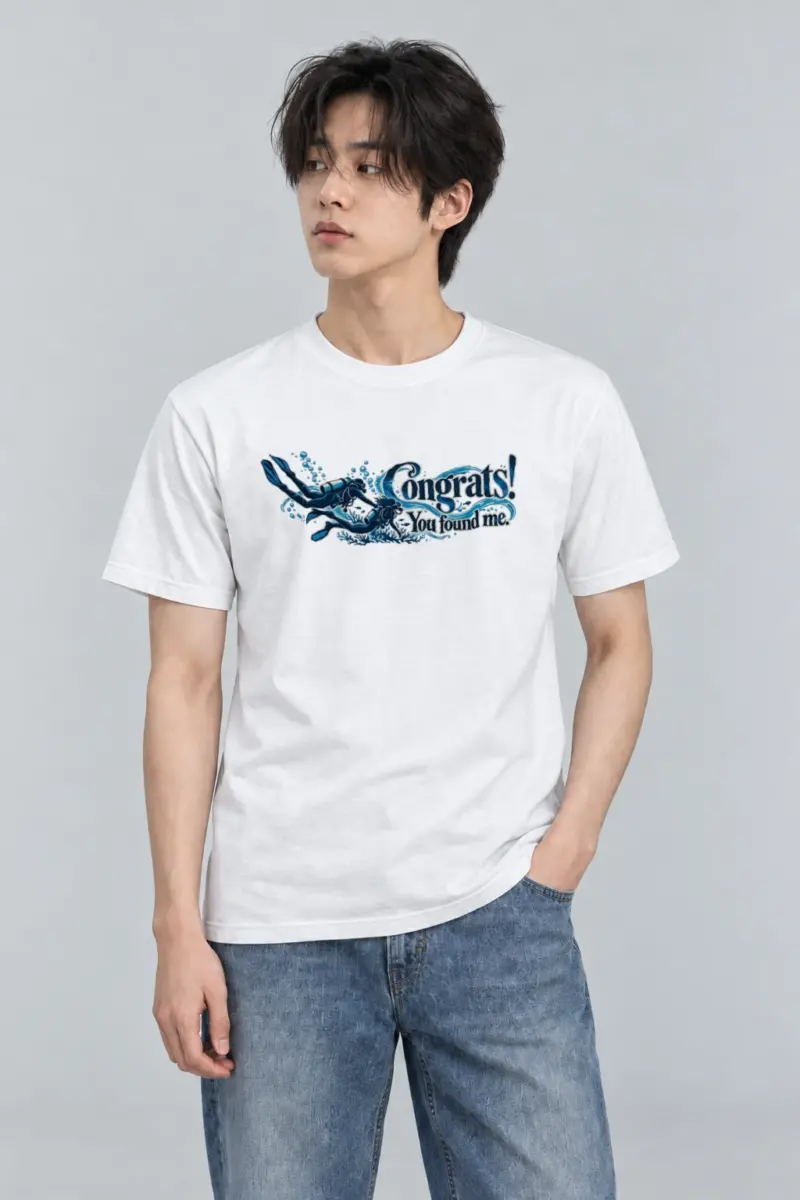 "Congrats! You Found Me." Heavyweight Unisex Crewneck T-shirt