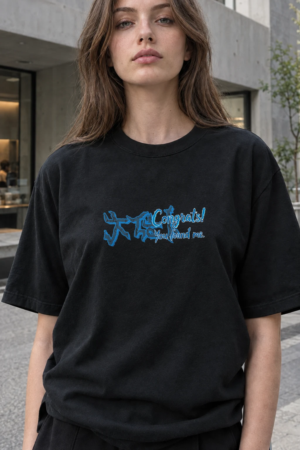"Congrats! You Found Me." Heavyweight Unisex Crewneck T-shirt | Gildan 5000