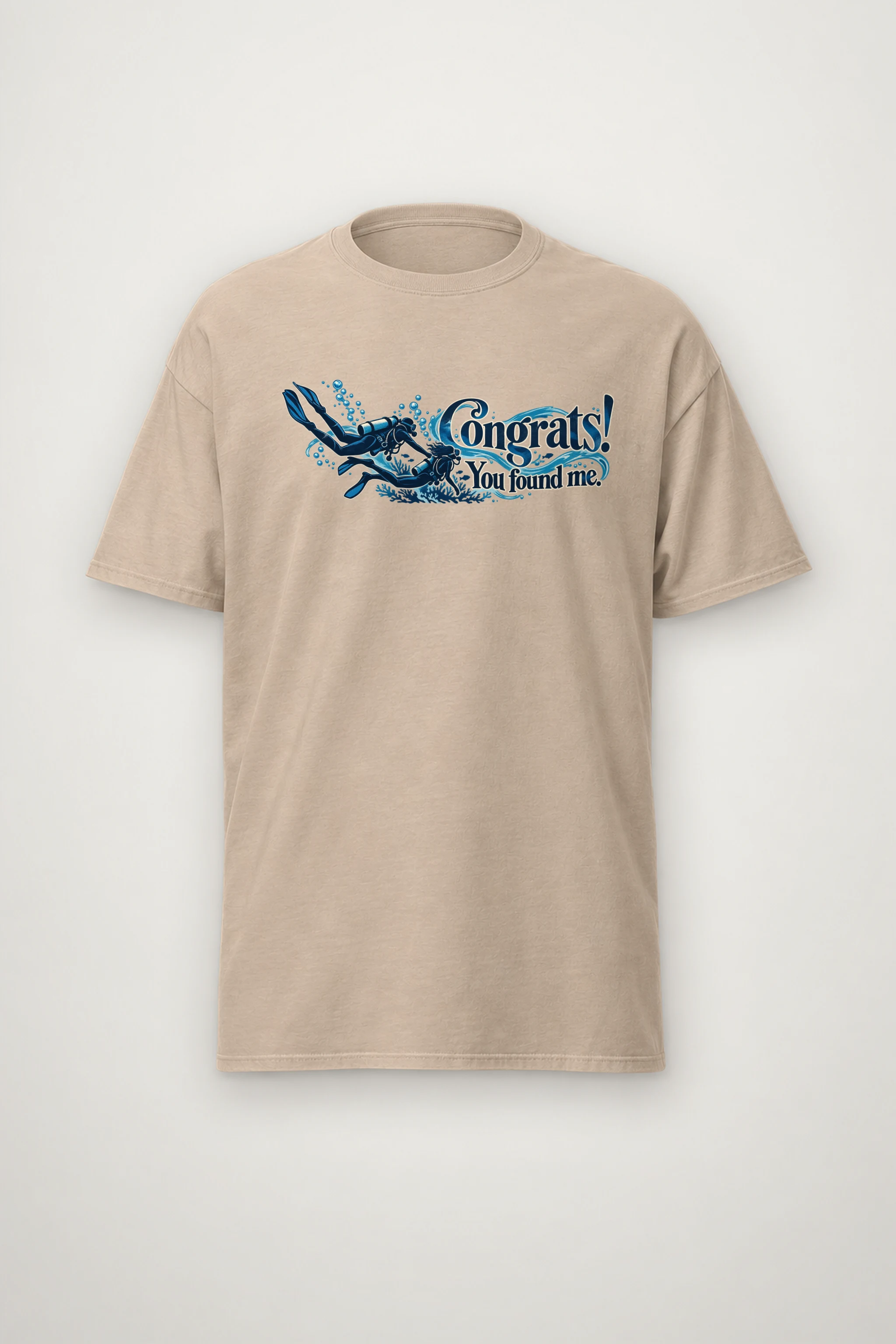 "Congrats! You Found Me." Heavyweight Unisex Crewneck T-shirt