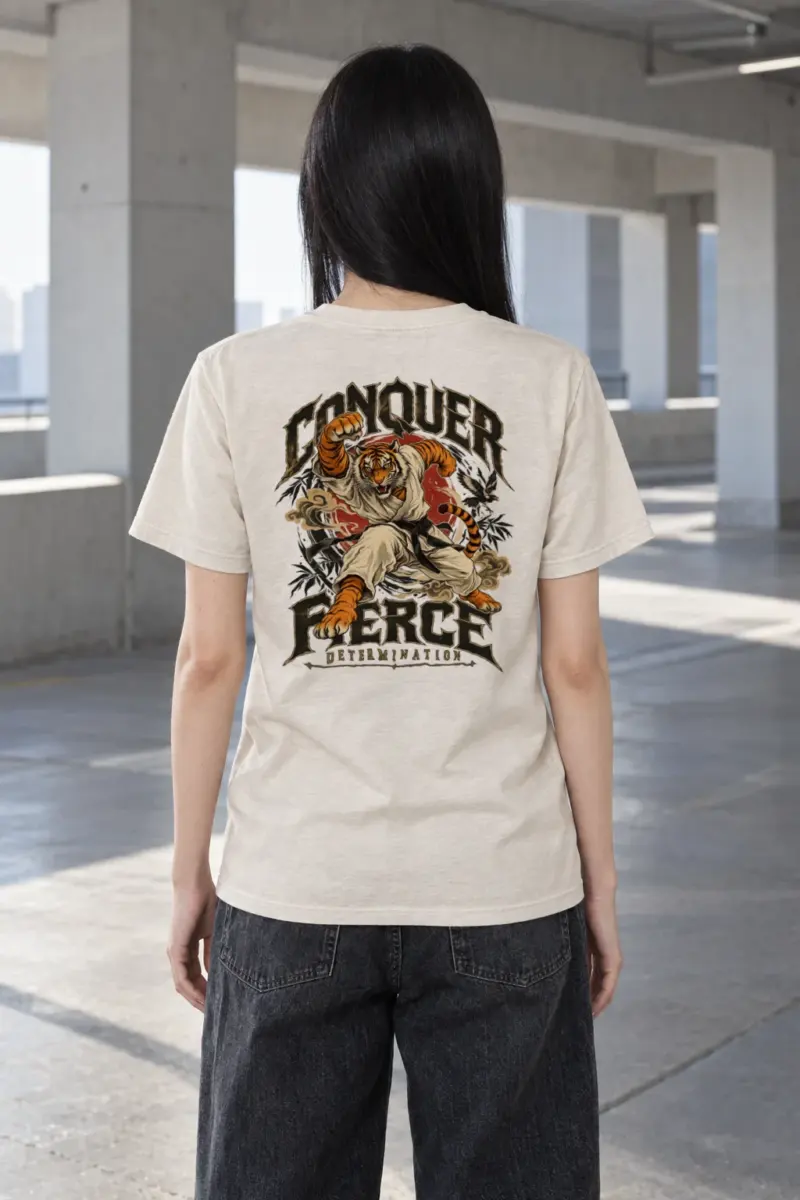 "Conquer Fierce Determination" Heavyweight Unisex Crewneck T-shirt | Gildan 5000