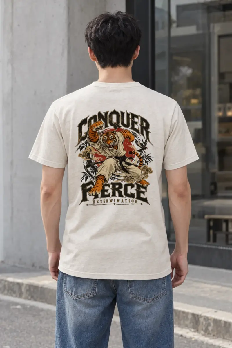 "Conquer Fierce Determination" Heavyweight Unisex Crewneck T-shirt | Gildan 5000