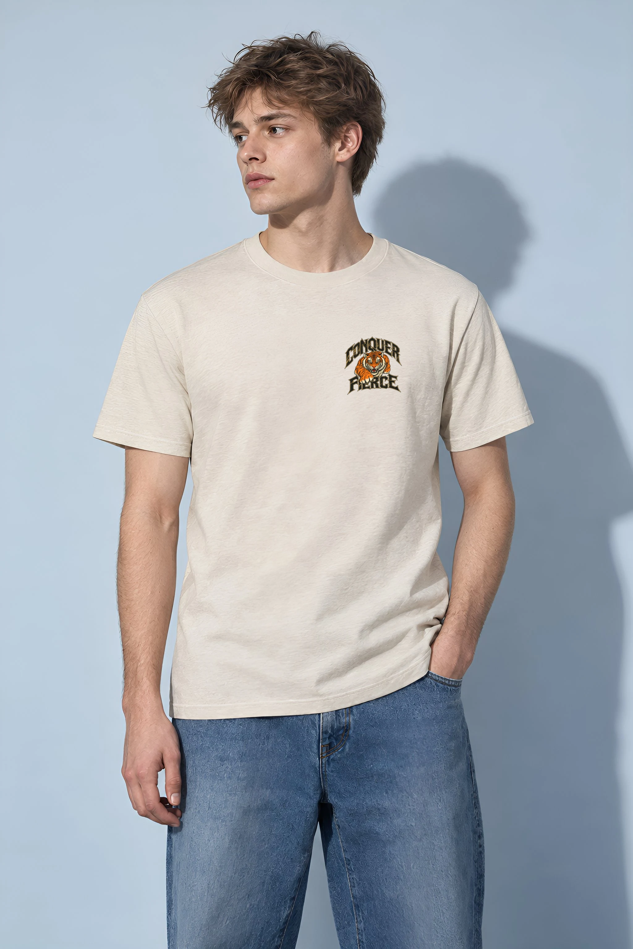 "Conquer Fierce Determination" Heavyweight Unisex Crewneck T-shirt