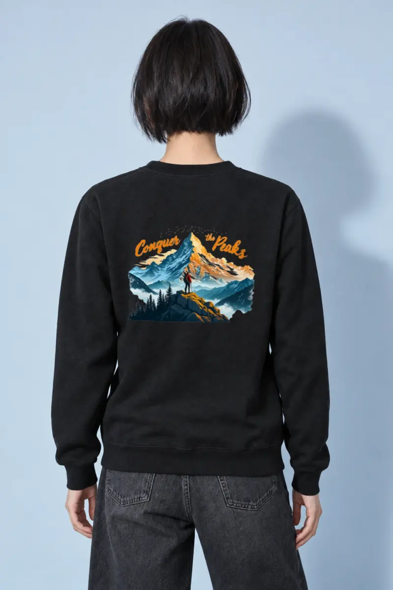 "Conquer The Peaks" Heavy Blend Unisex Crewneck Sweatshirt