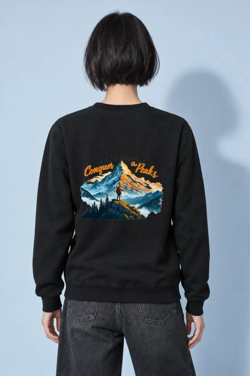 "Conquer The Peaks" Heavy Blend Unisex Crewneck Sweatshirt