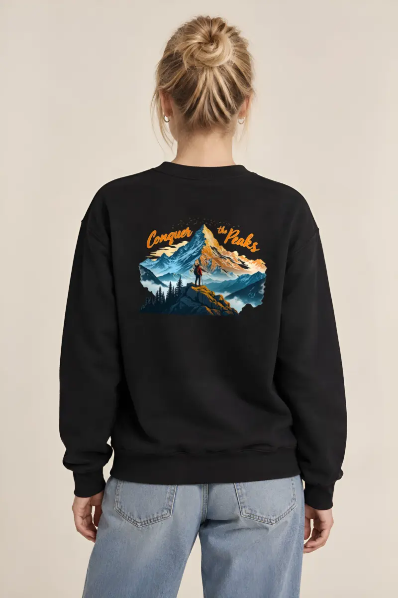 "Conquer The Peaks" Heavy Blend Unisex Crewneck Sweatshirt