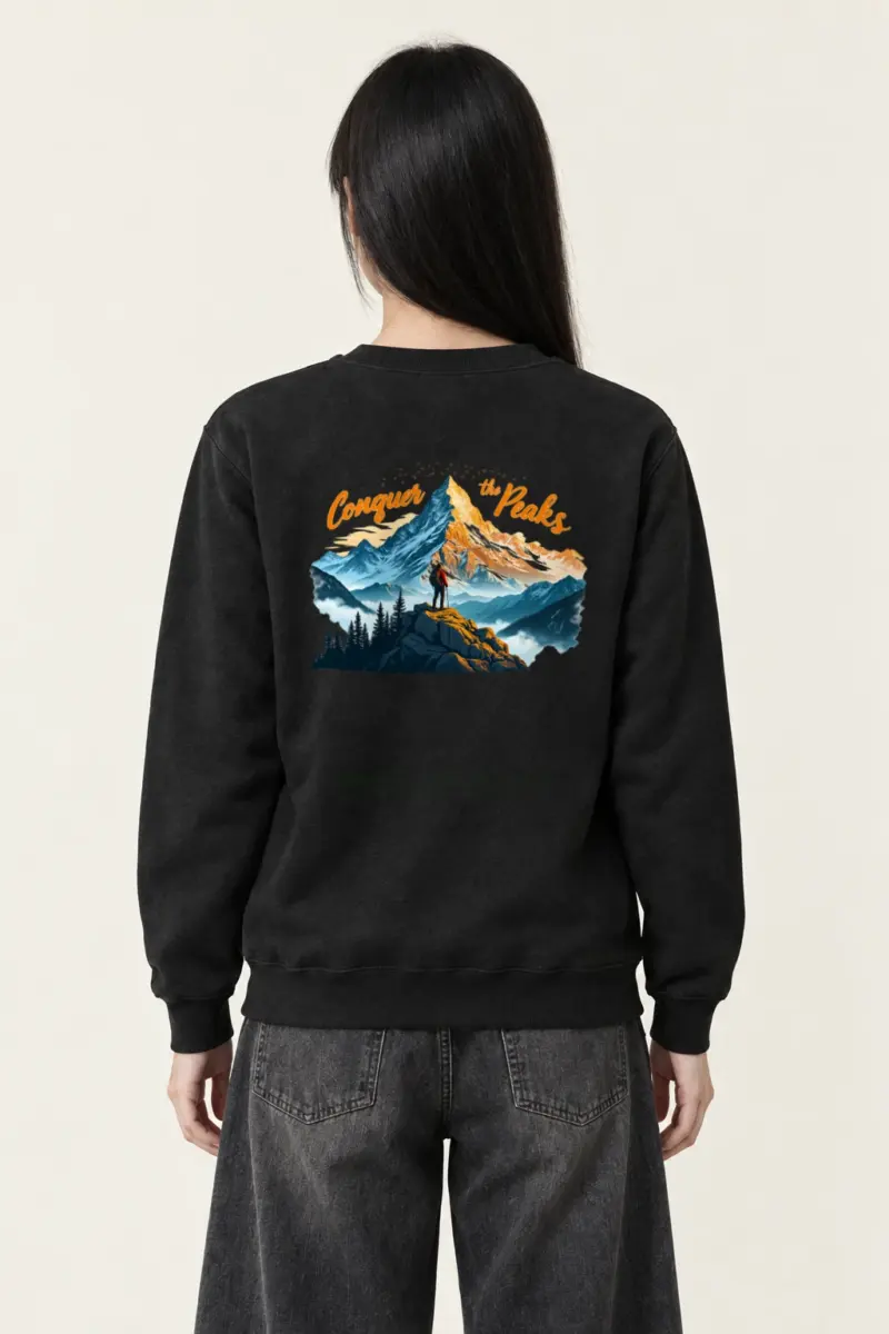 "Conquer The Peaks" Heavy Blend Unisex Crewneck Sweatshirt