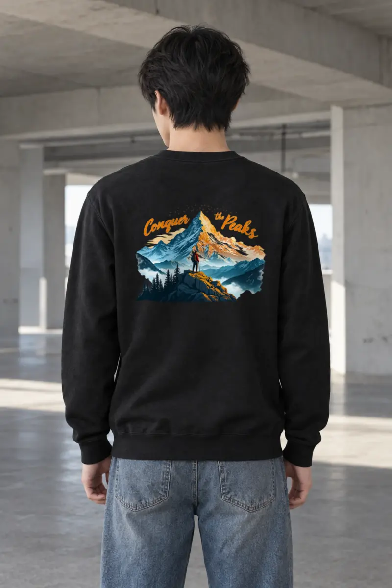 "Conquer The Peaks" Heavy Blend Unisex Crewneck Sweatshirt