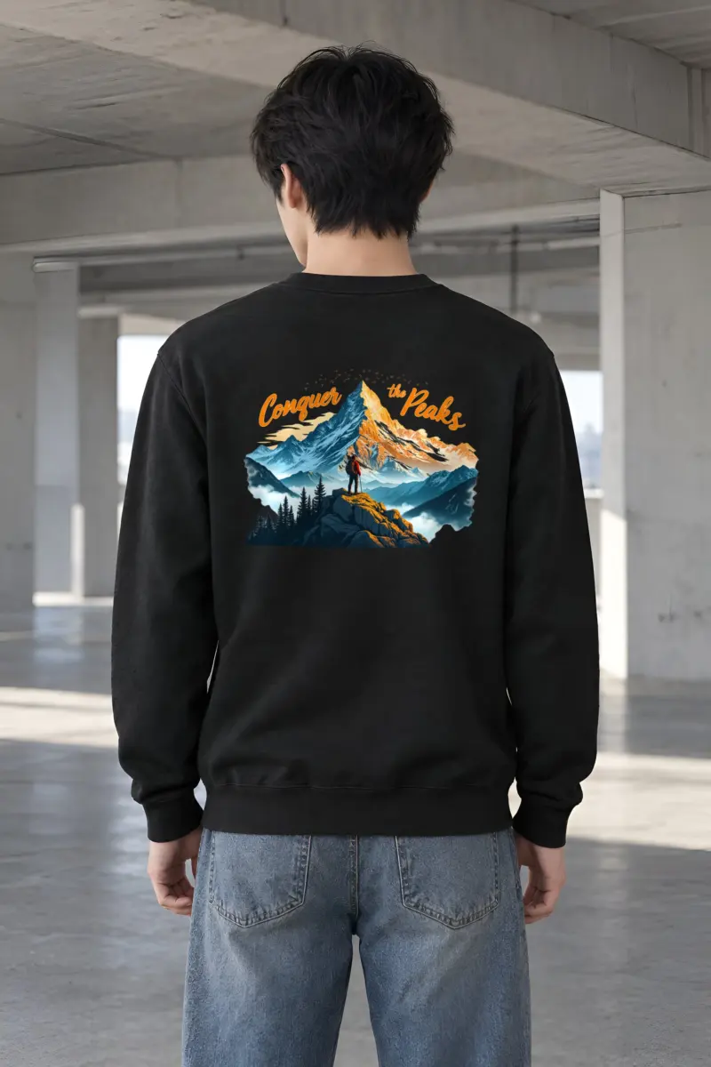 "Conquer The Peaks" Heavy Blend Unisex Crewneck Sweatshirt