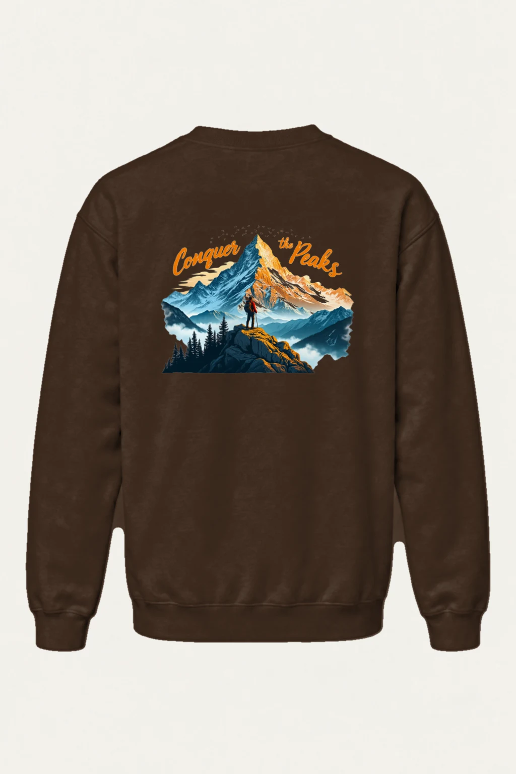 "Conquer The Peaks" Heavy Blend Unisex Crewneck Sweatshirt | Gildan 18000