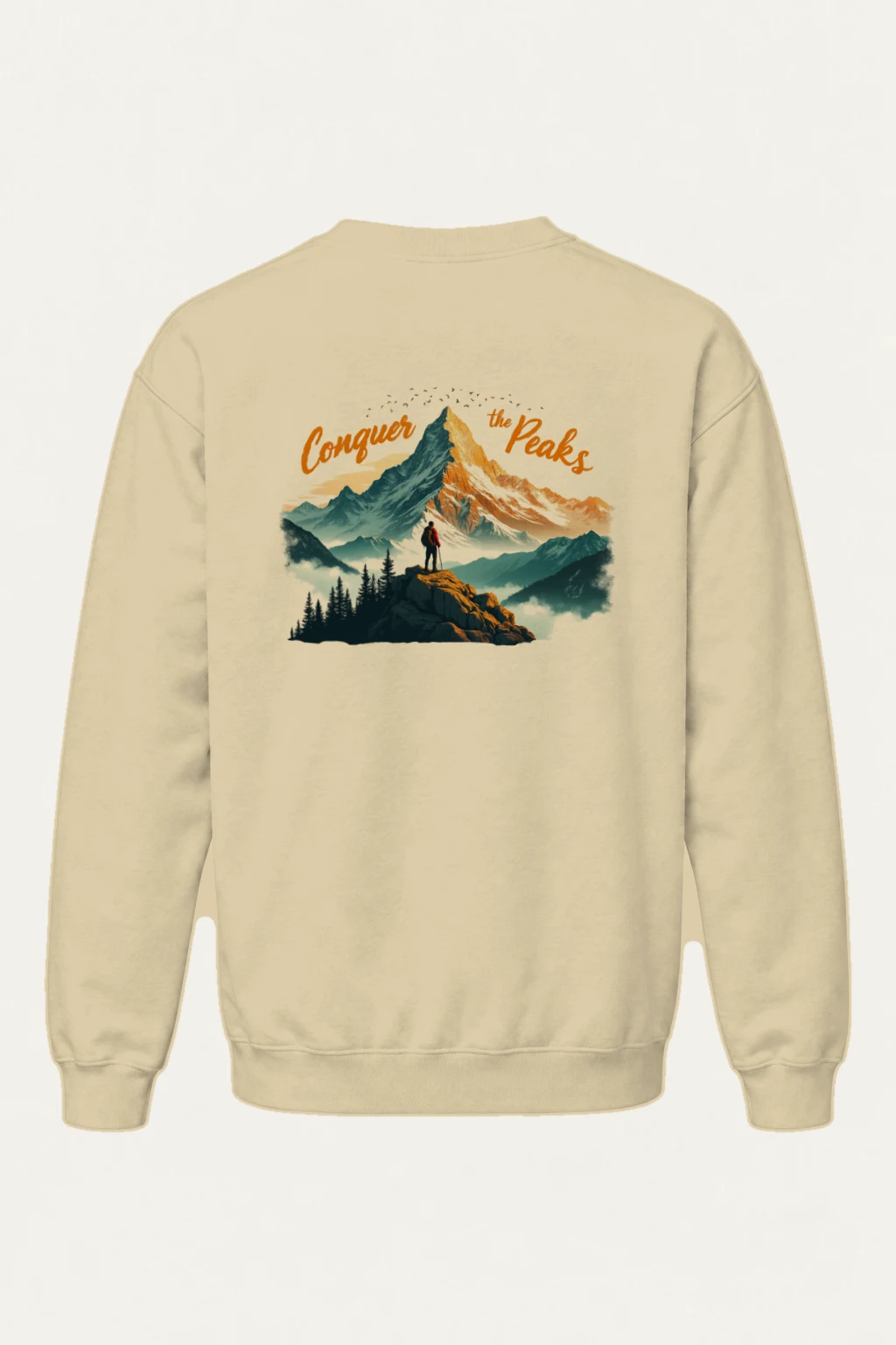 "Conquer The Peaks" Heavy Blend Unisex Crewneck Sweatshirt | Gildan 18000
