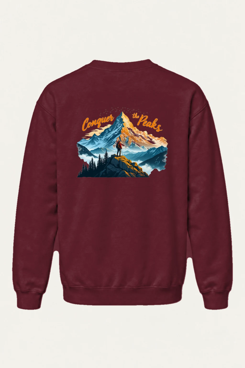 "Conquer The Peaks" Heavy Blend Unisex Crewneck Sweatshirt | Gildan 18000