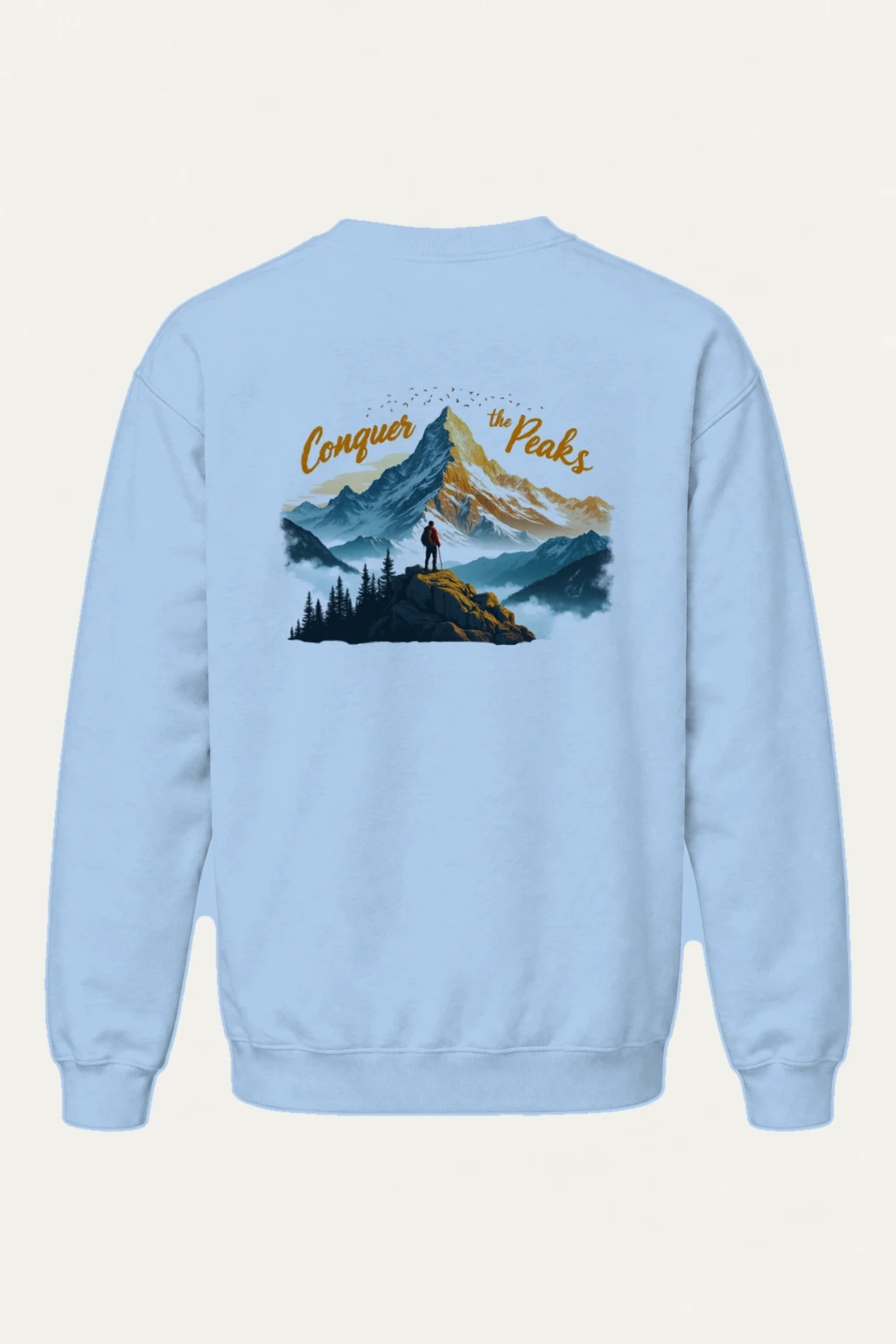"Conquer The Peaks" Heavy Blend Unisex Crewneck Sweatshirt | Gildan 18000
