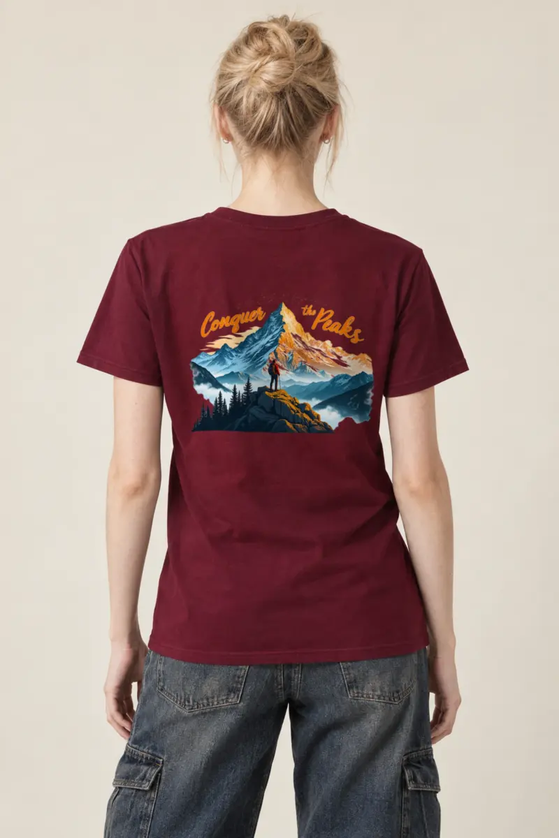 "Conquer The Peaks" Heavyweight Unisex Crewneck T-shirt