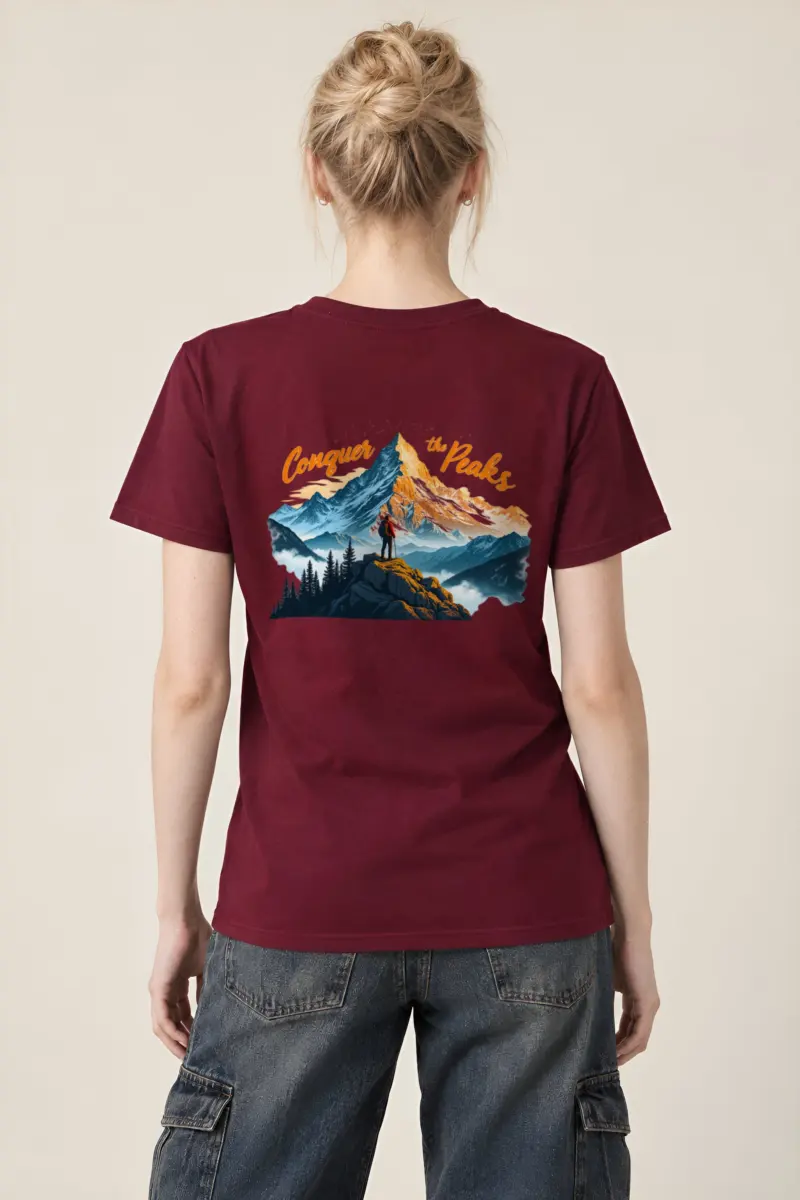 "Conquer The Peaks" Heavyweight Unisex Crewneck T-shirt