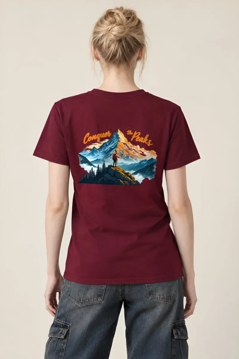 "Conquer The Peaks" Heavyweight Unisex Crewneck T-shirt
