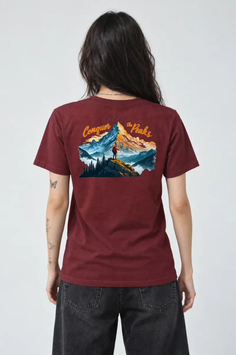 "Conquer The Peaks" Heavyweight Unisex Crewneck T-shirt