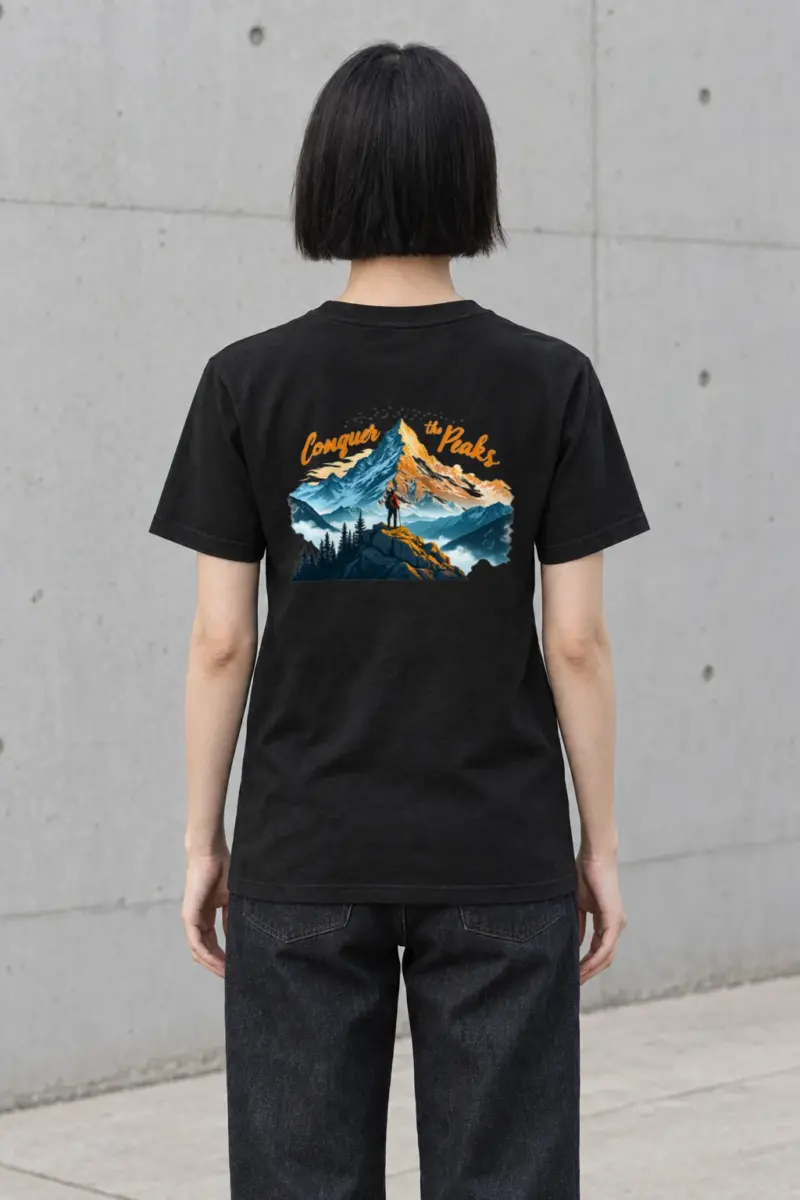 "Conquer The Peaks" Heavyweight Unisex Crewneck T-shirt | Gildan 5000