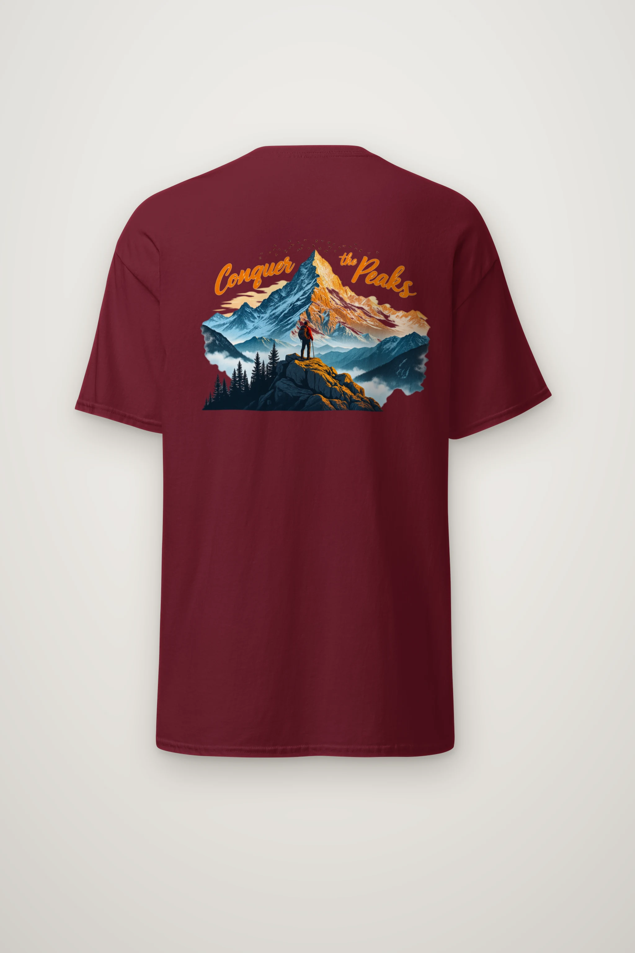 "Conquer The Peaks" Heavyweight Unisex Crewneck T-shirt
