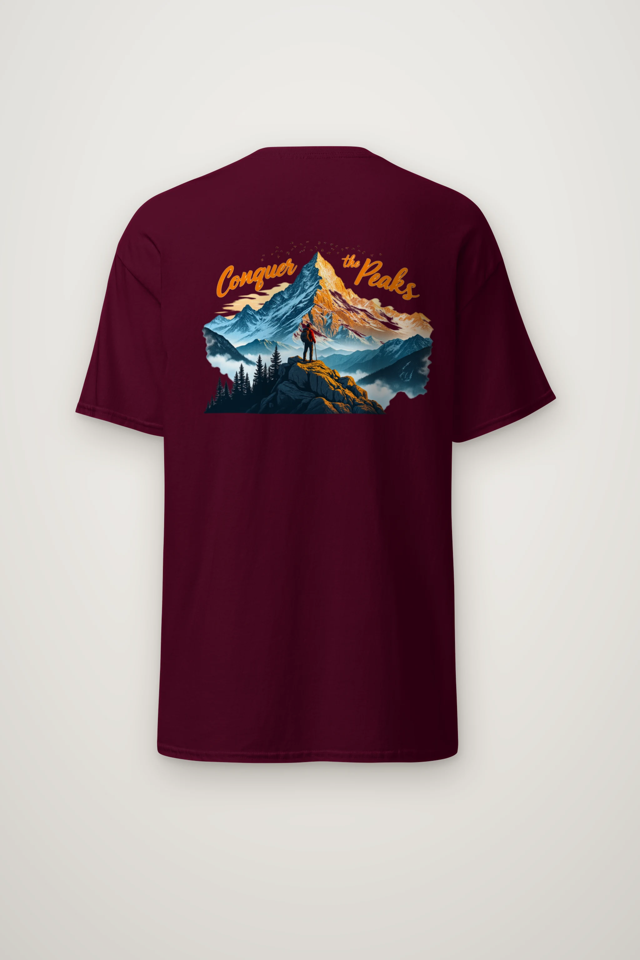 "Conquer The Peaks" Heavyweight Unisex Crewneck T-shirt