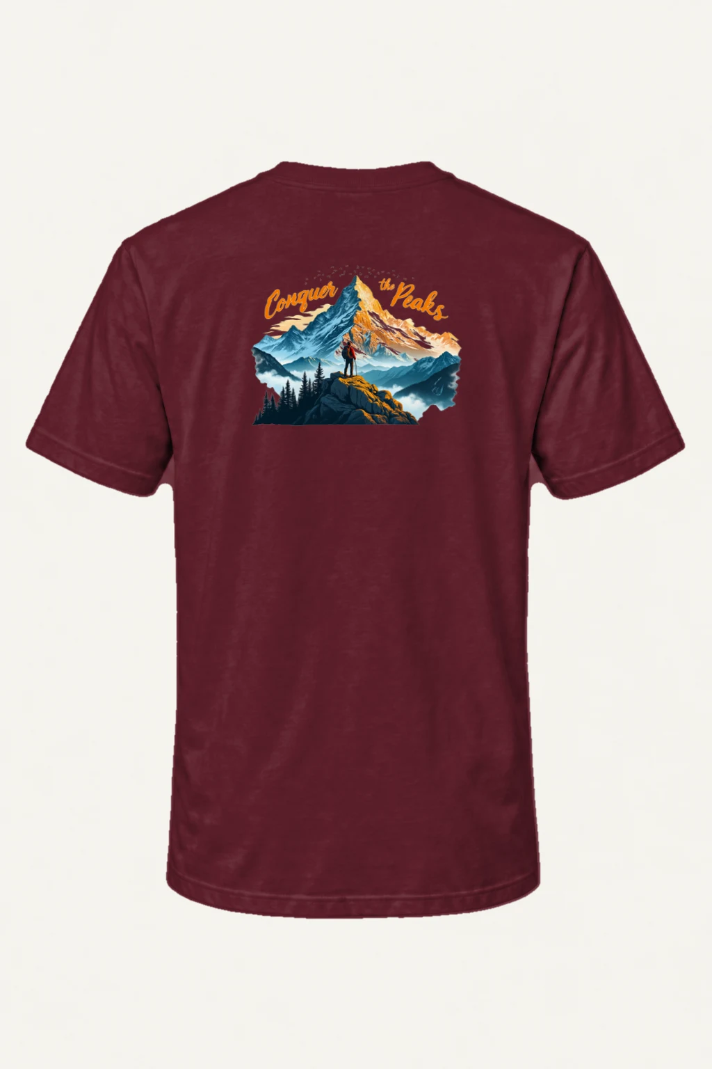 "Conquer The Peaks" Heavyweight Unisex Crewneck T-shirt | Gildan 5000
