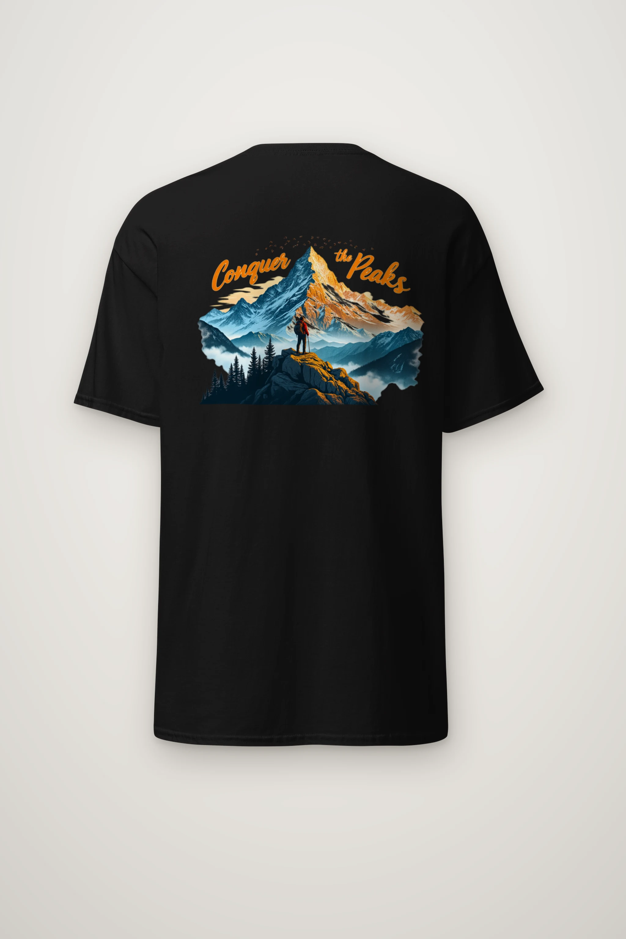 "Conquer The Peaks" Heavyweight Unisex Crewneck T-shirt