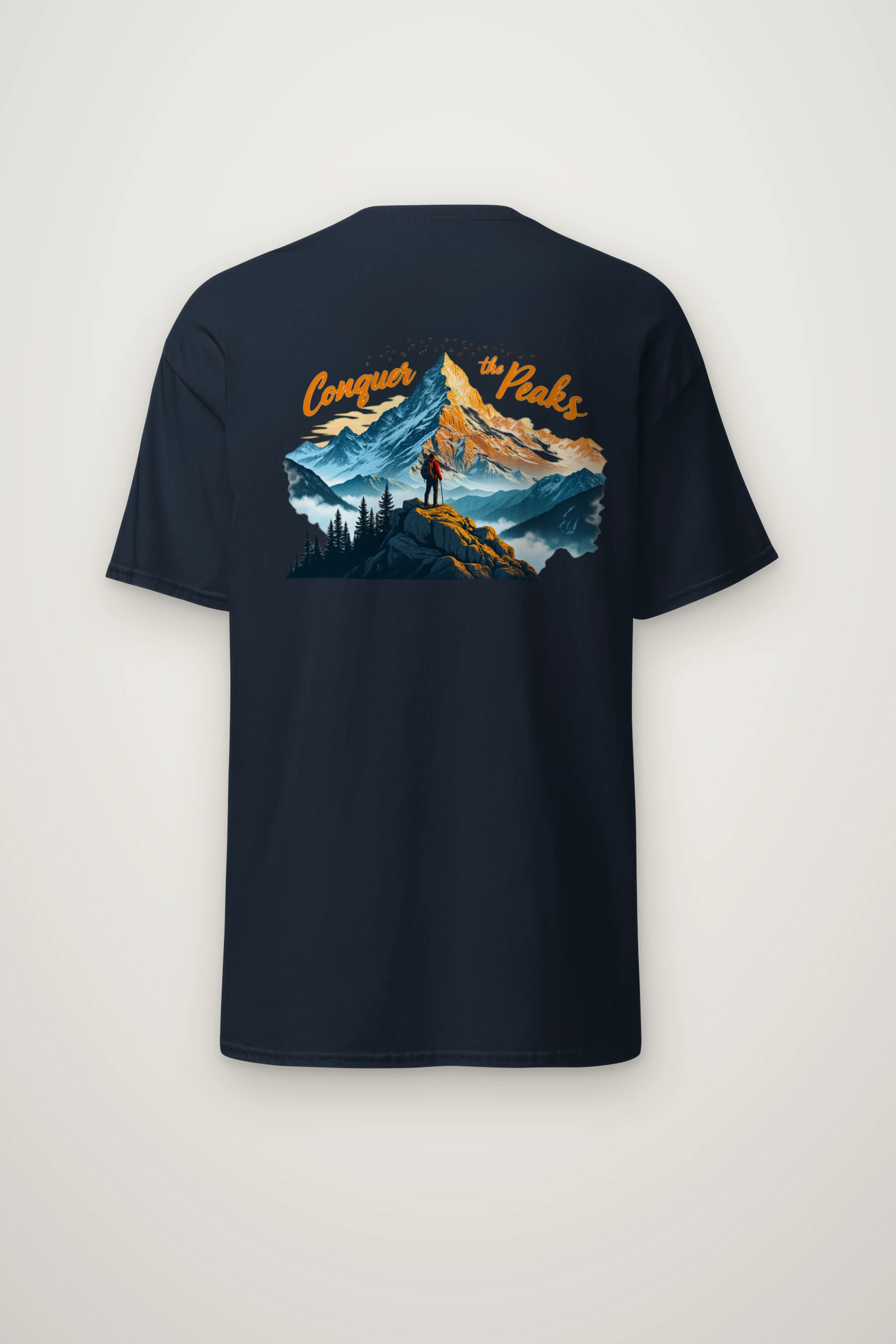 "Conquer The Peaks" Heavyweight Unisex Crewneck T-shirt