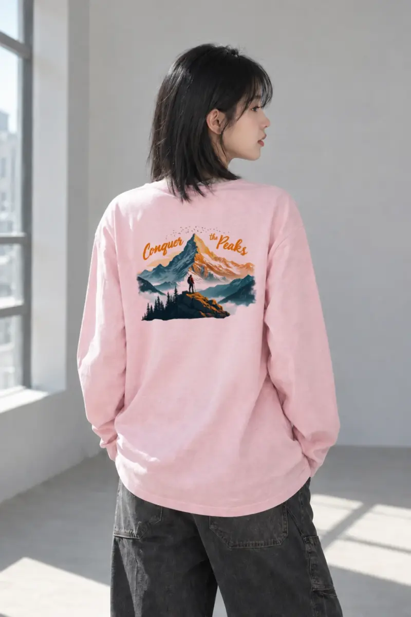 "Conquer The Peaks" Unisex Longsleeve T-shirt | Gildan 2400