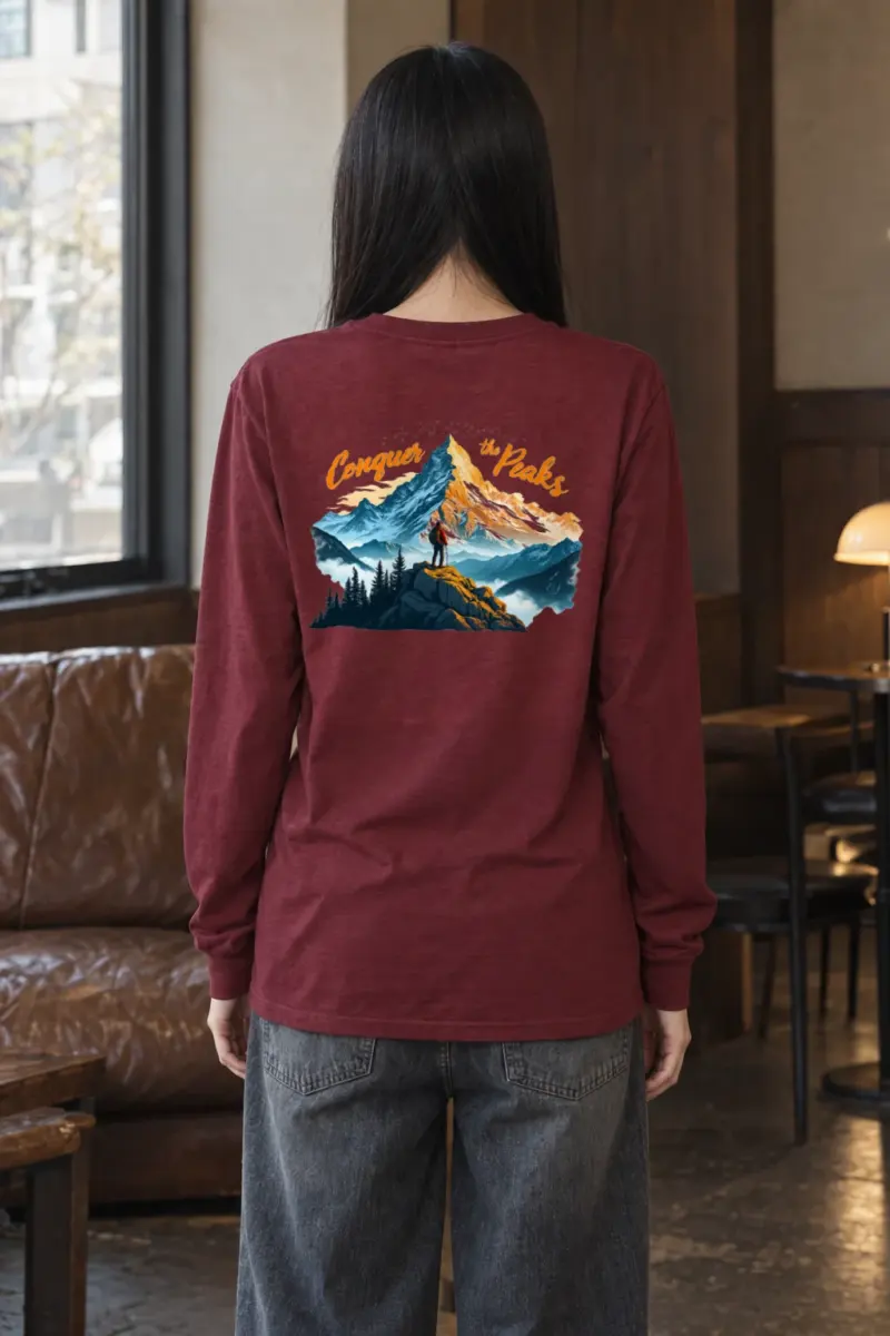 "Conquer The Peaks" Unisex Longsleeve T-shirt | Gildan 2400