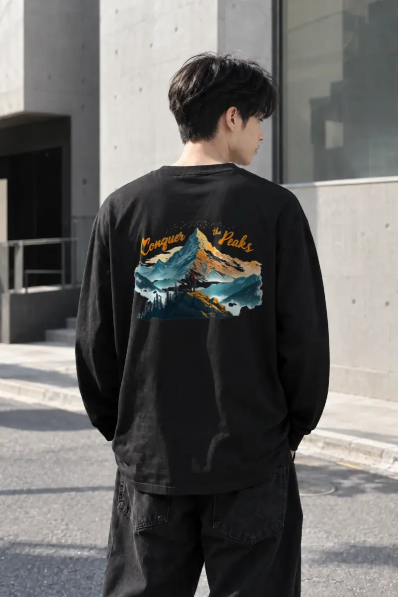 "Conquer The Peaks" Unisex Longsleeve T-shirt | Gildan 2400
