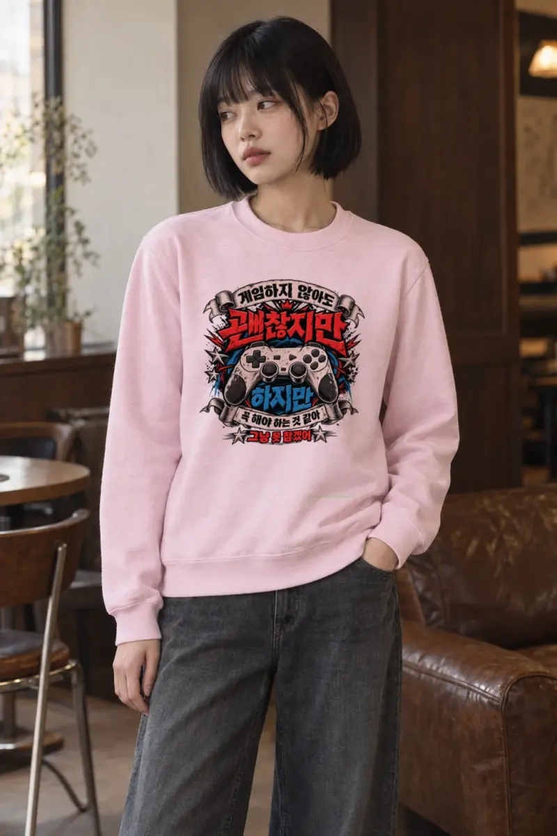 "Controller Ribbon Graphic" Heavy Blend Unisex Crewneck Sweatshirt | Gildan 18000