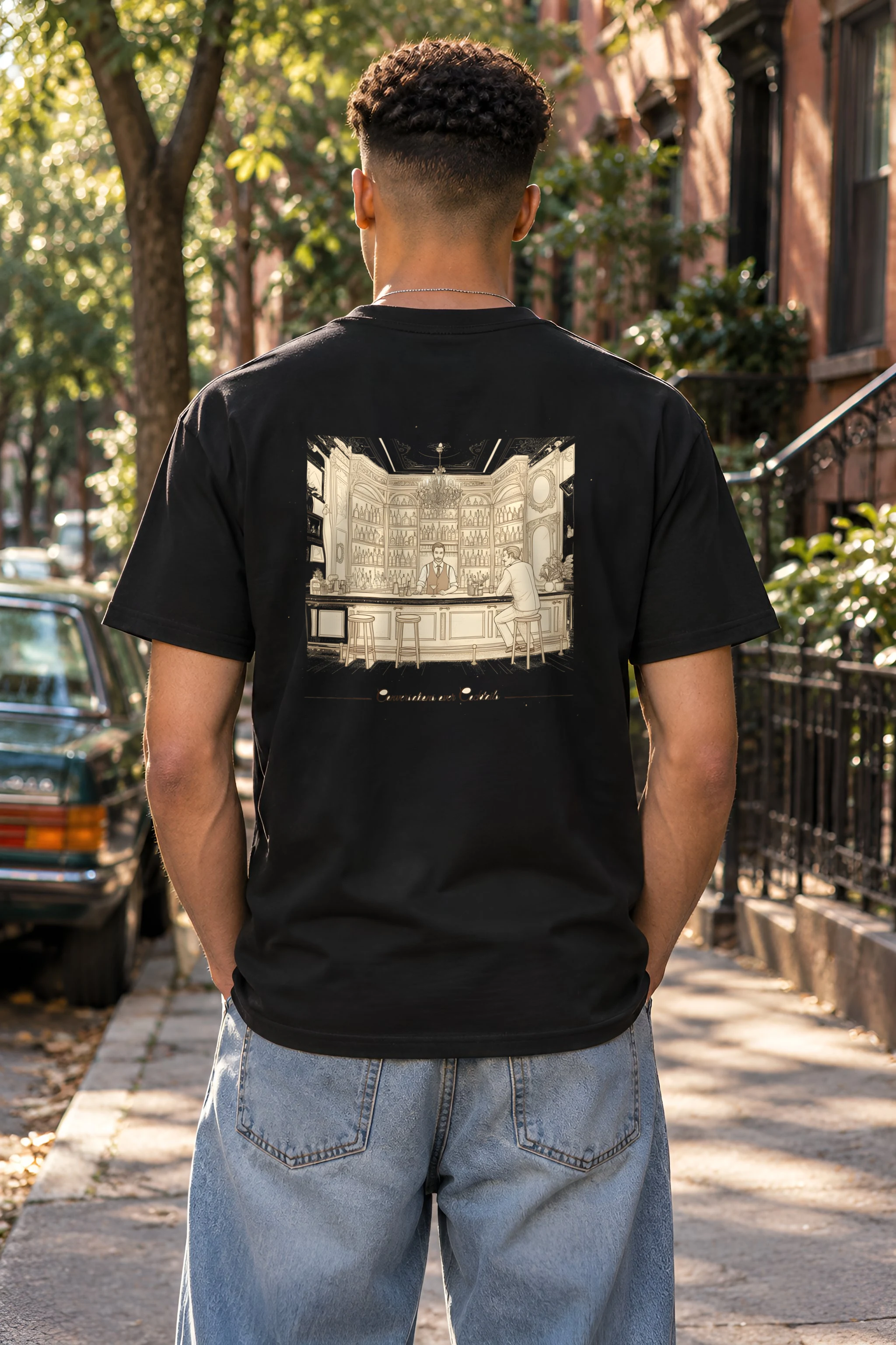 "Conversations Over Cocktails" Heavyweight Unisex Crewneck T-shirt