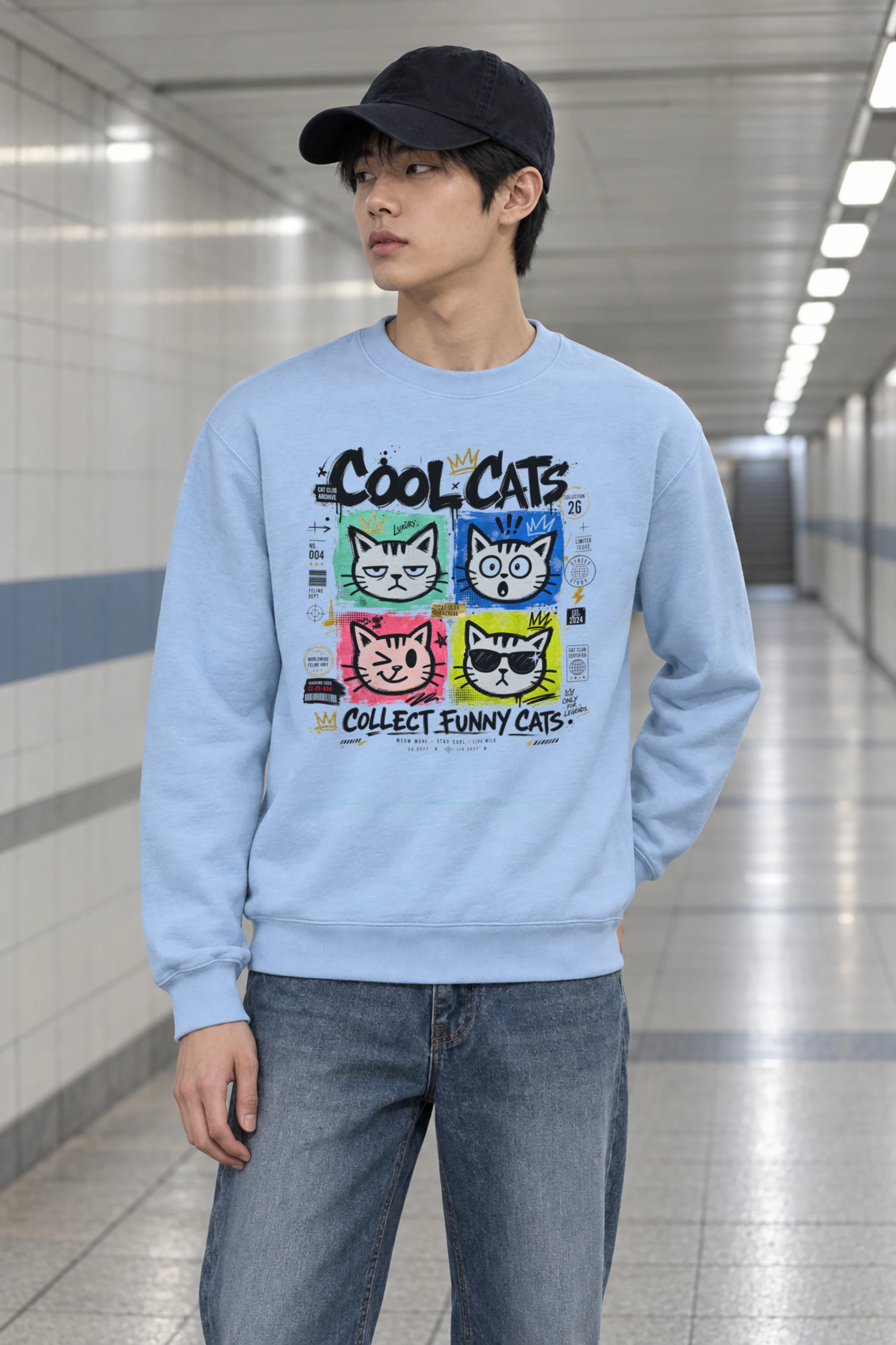 "Cool Cats Archive" Heavy Blend Unisex Crewneck Sweatshirt