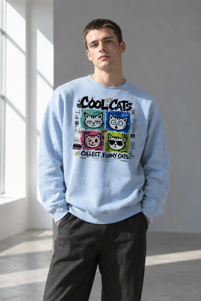 "Cool Cats Archive" Heavy Blend Unisex Crewneck Sweatshirt | Gildan 18000