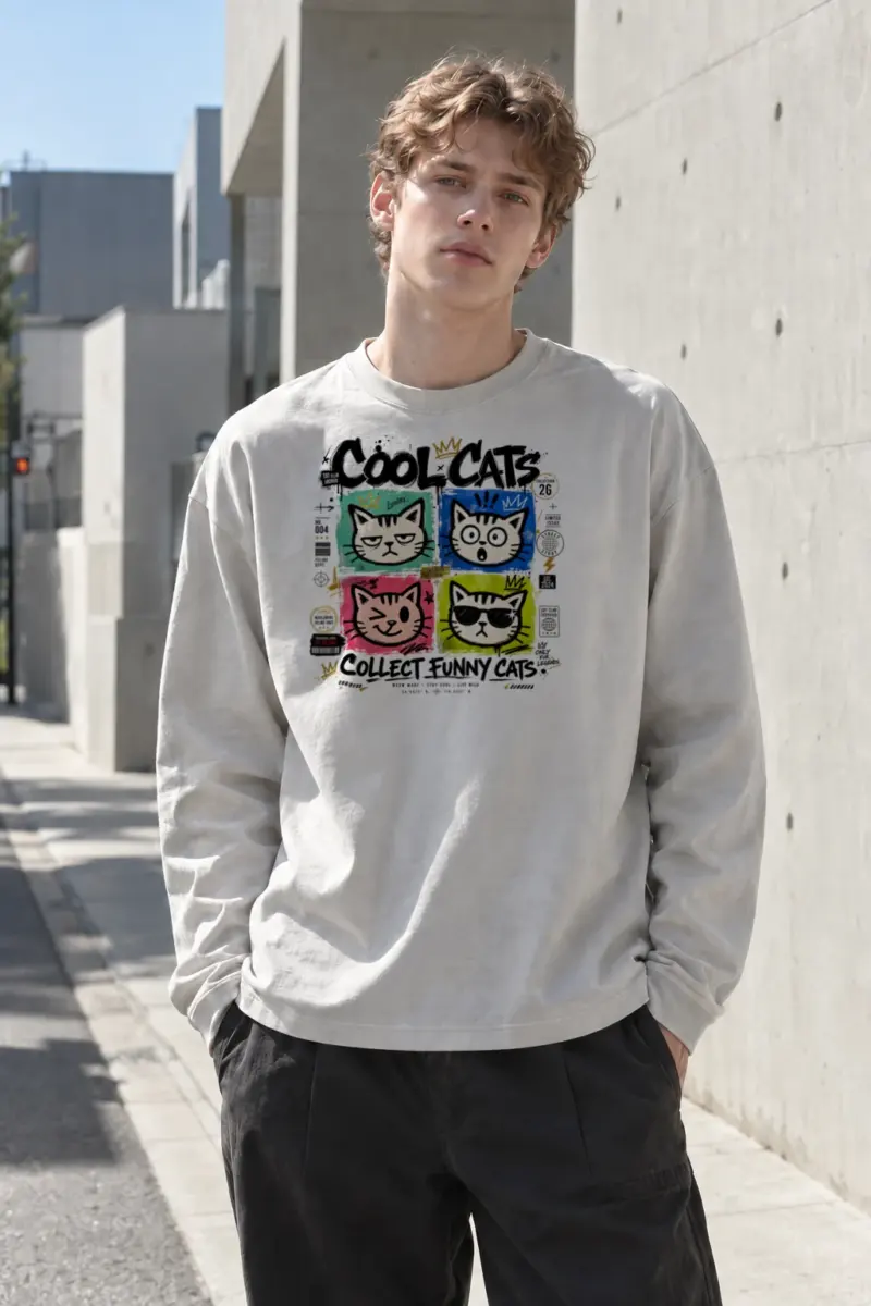 "Cool Cats Archive" Unisex Longsleeve T-shirt | Gildan 2400