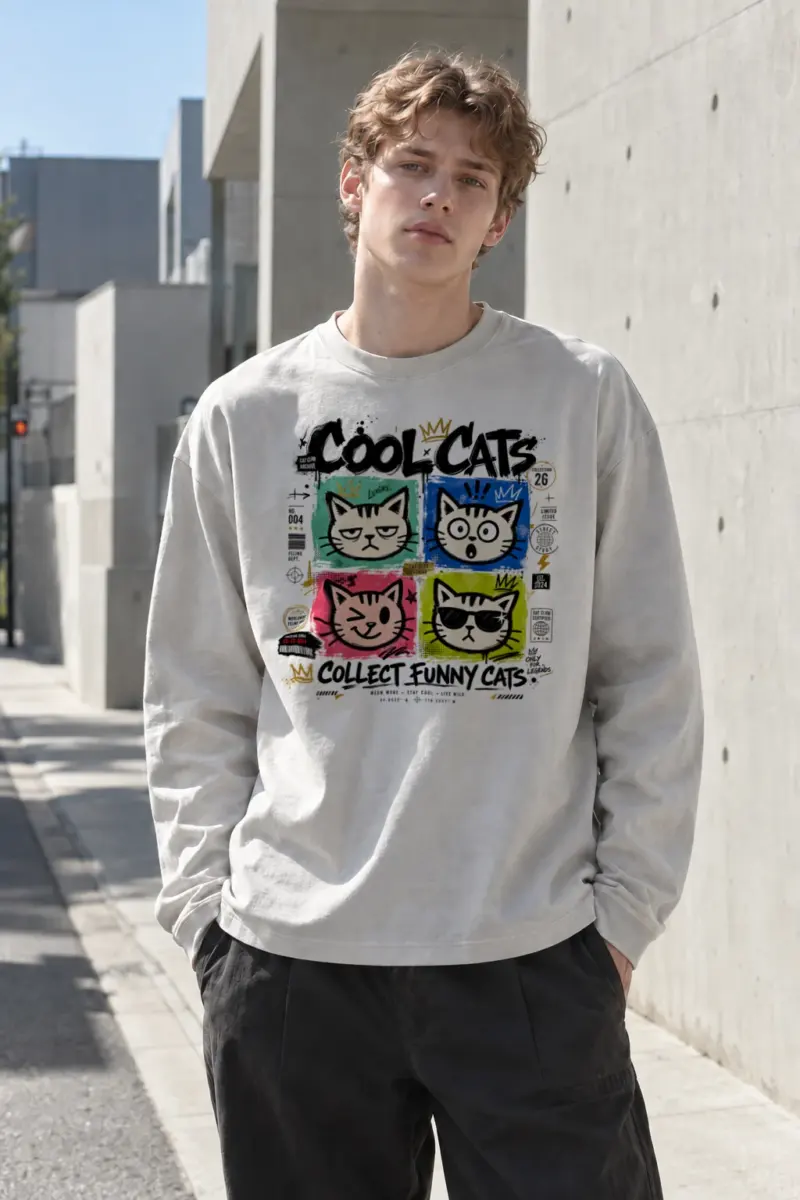"Cool Cats Archive" Unisex Longsleeve T-shirt | Gildan 2400