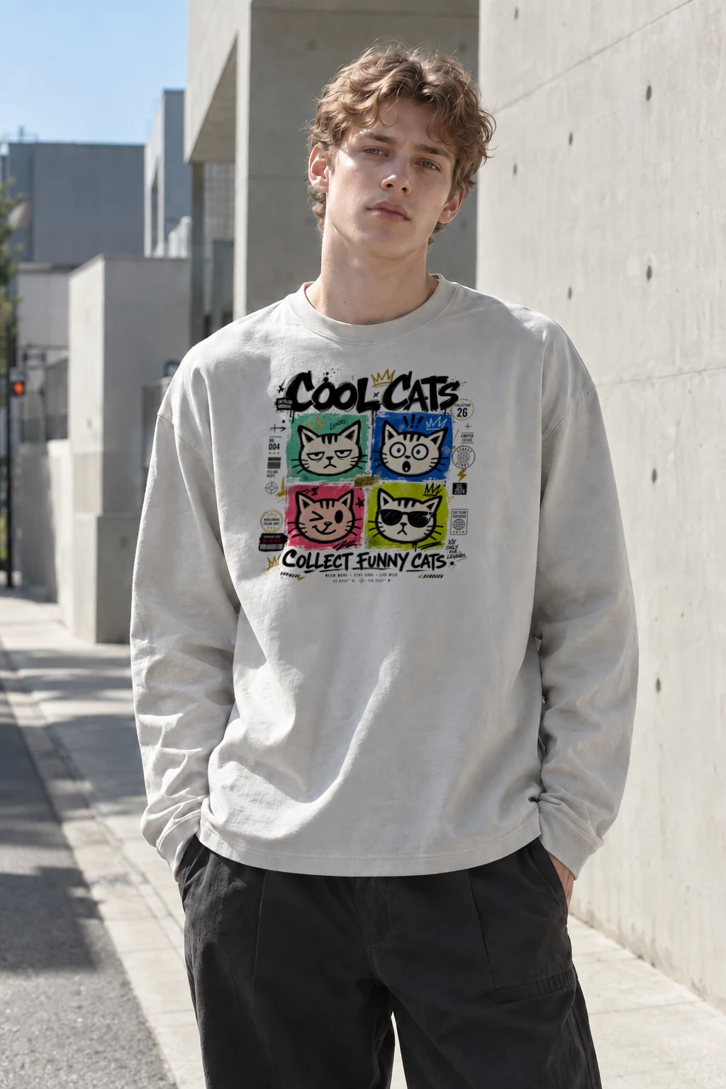 "Cool Cats Archive" Unisex Longsleeve T-shirt | Gildan 2400