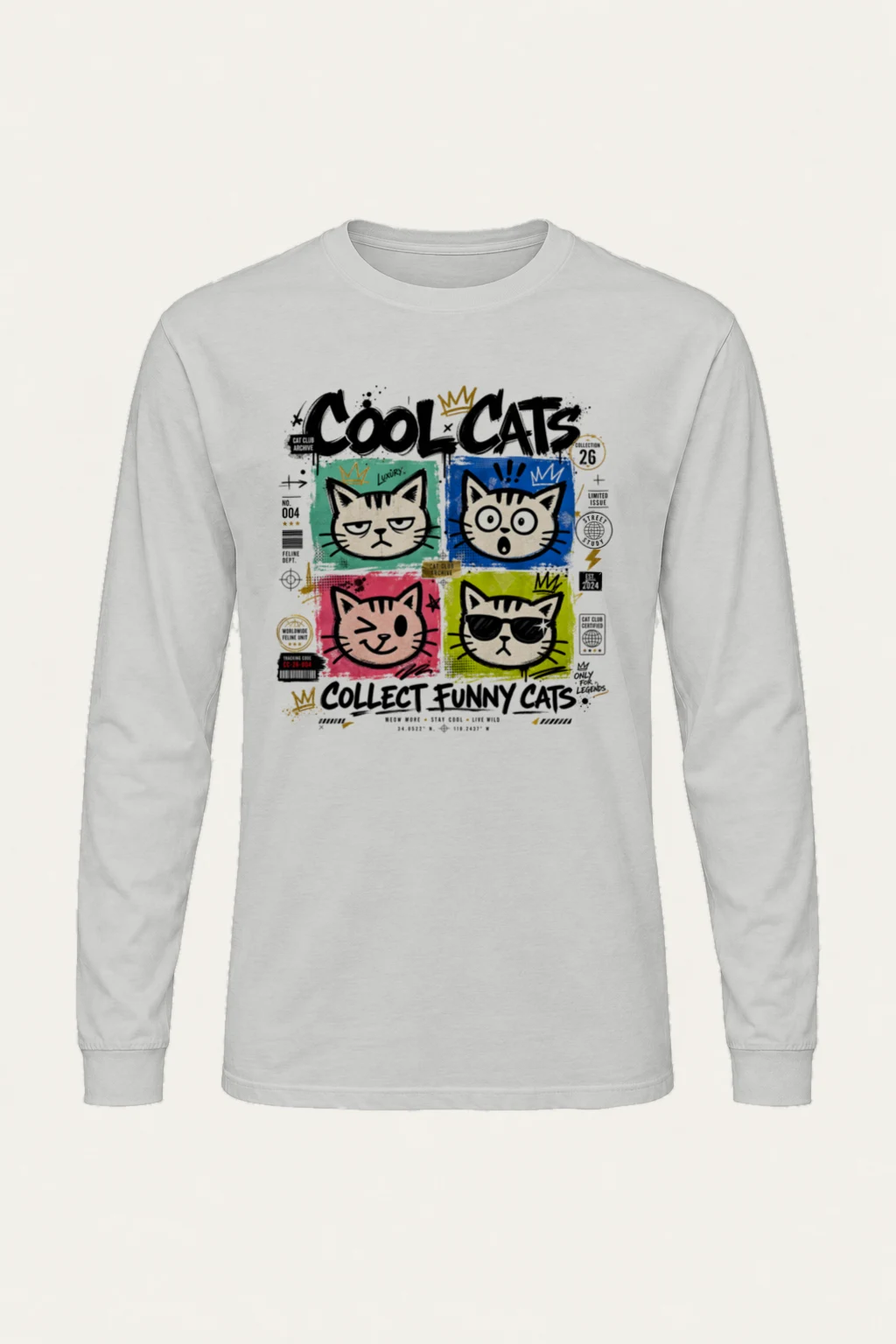 "Cool Cats Archive" Unisex Longsleeve T-shirt | Gildan 2400