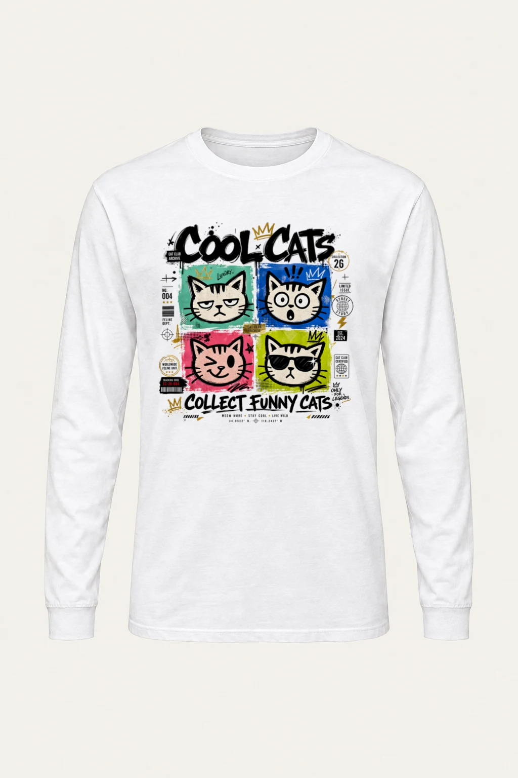 "Cool Cats Archive" Unisex Longsleeve T-shirt | Gildan 2400