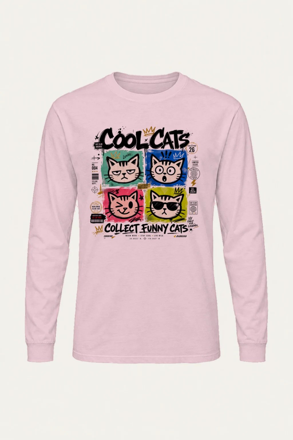 "Cool Cats Archive" Unisex Longsleeve T-shirt | Gildan 2400