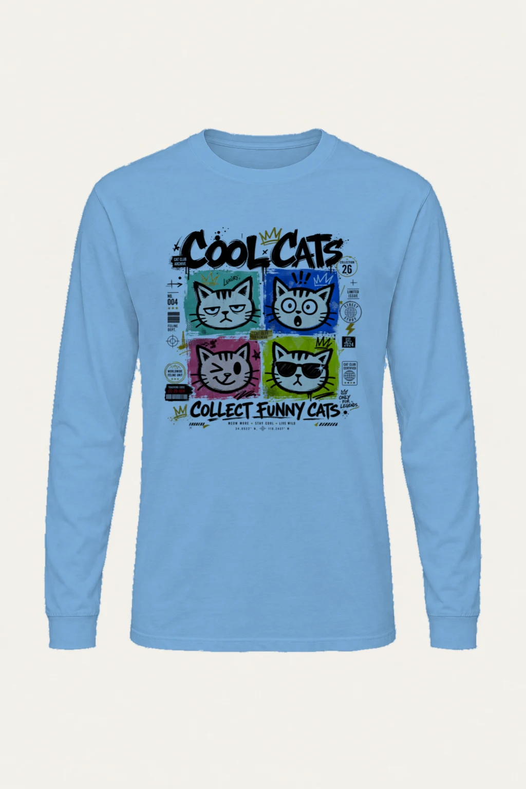 "Cool Cats Archive" Unisex Longsleeve T-shirt | Gildan 2400
