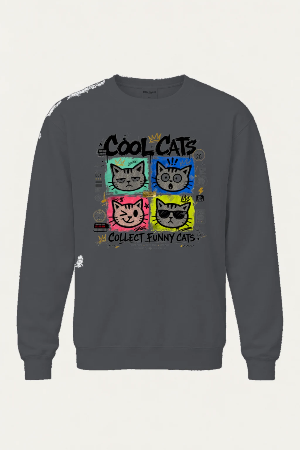 "Cool Cats Archive" Unisex Sponge Fleece Crewneck Sweatshirt | Bella + Canvas 3901
