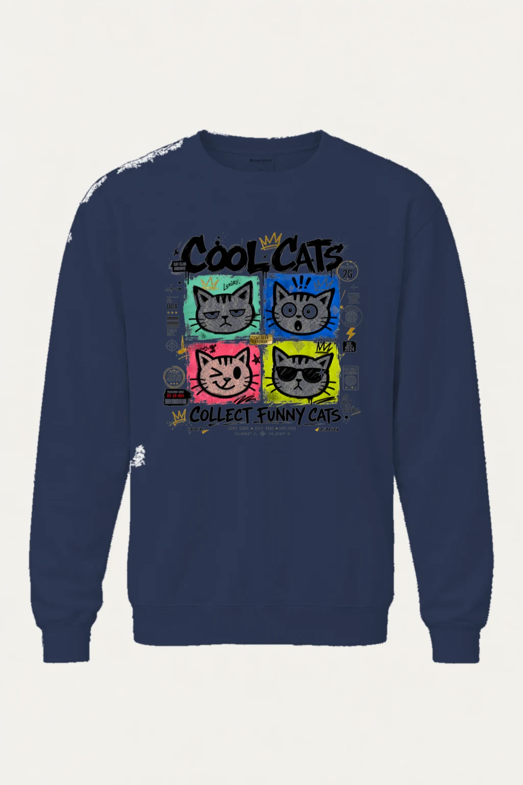 "Cool Cats Archive" Unisex Sponge Fleece Crewneck Sweatshirt | Bella + Canvas 3901