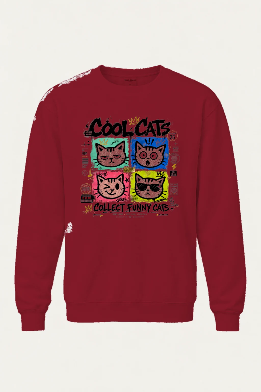 "Cool Cats Archive" Unisex Sponge Fleece Crewneck Sweatshirt | Bella + Canvas 3901