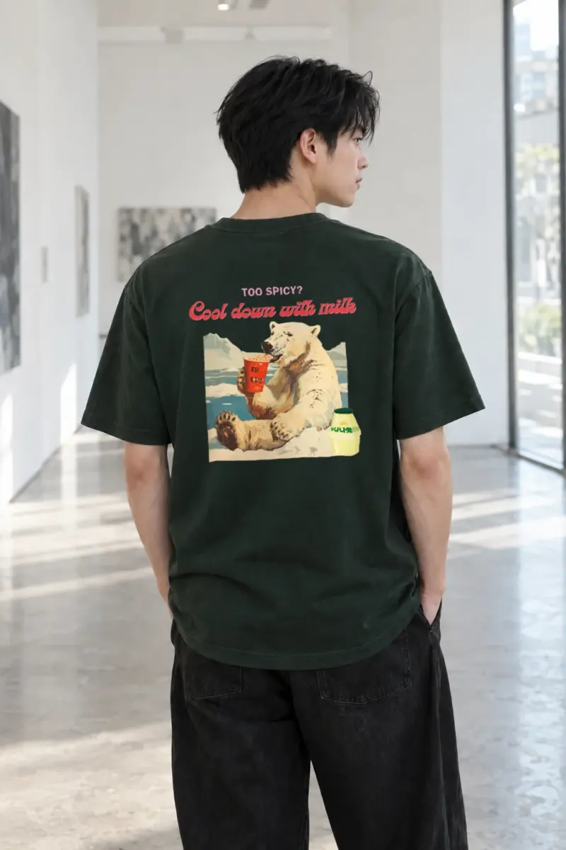 “Cool Down With Milk” Heavyweight Unisex Crewneck T-shirt | Gildan 5000